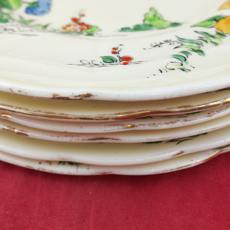 Crown Staffordshire - Set Of 6 Poppy Floral Side Plates - OP 3132