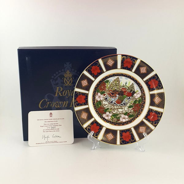 Royal Crown Derby Christmas Plate Old Imari 1996 & CoA Limited Edition - 6673 RC