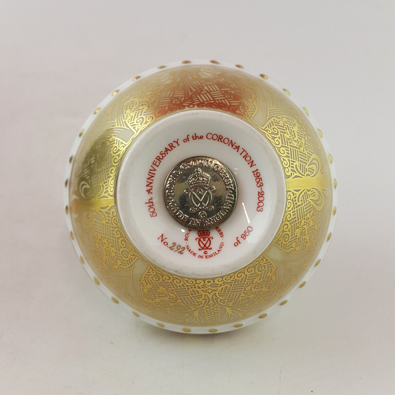 Royal Crown Derby Queen Elizabeth II Coronation Orb Gold (Boxed & CoA)- RCD 2800