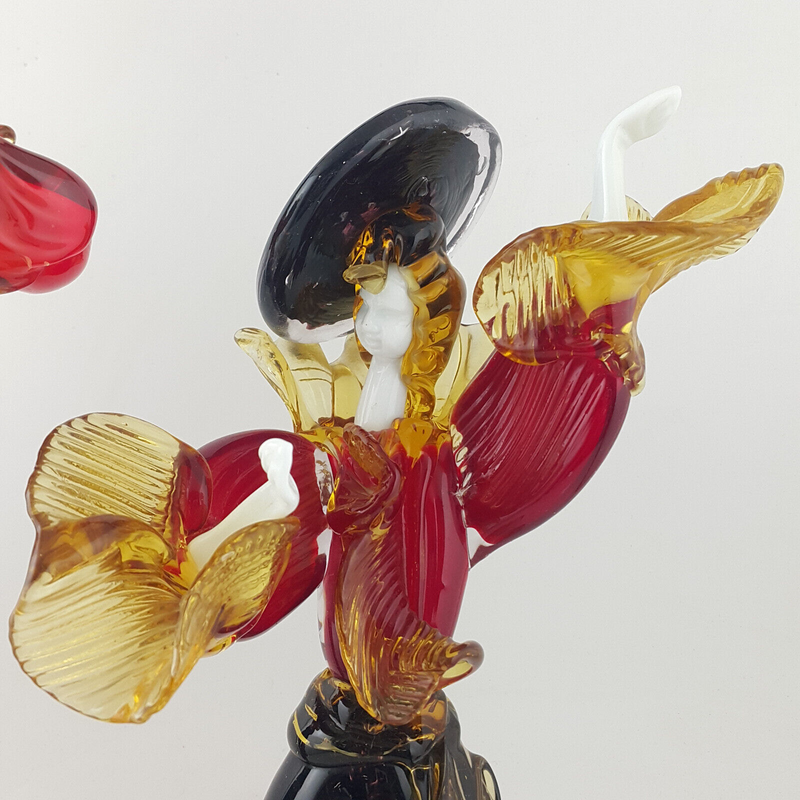 Pair Of Large 18" Murano Glass Figures Of Flamenco Dancers G Toffolo - OA 3609