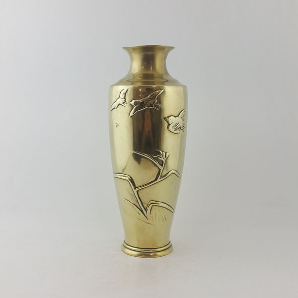 Antique Brass - Flower & Bird Vase - TF 135