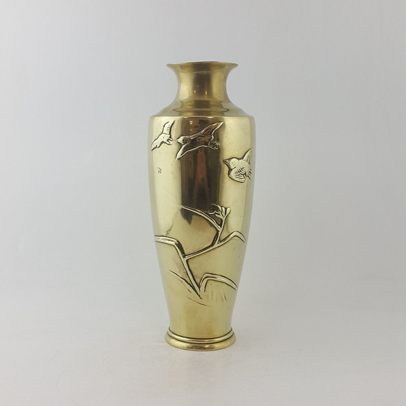 Antique Brass - Flower & Bird Vase - TF 135