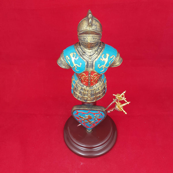 Cast Metal Model of a Suit of Armour with Heraldic Decoration - 1KG