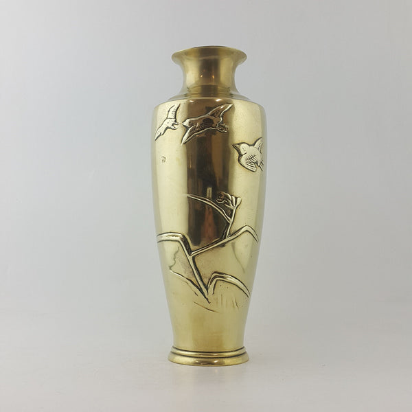 Antique Brass - Flower & Bird Vase - TF 135