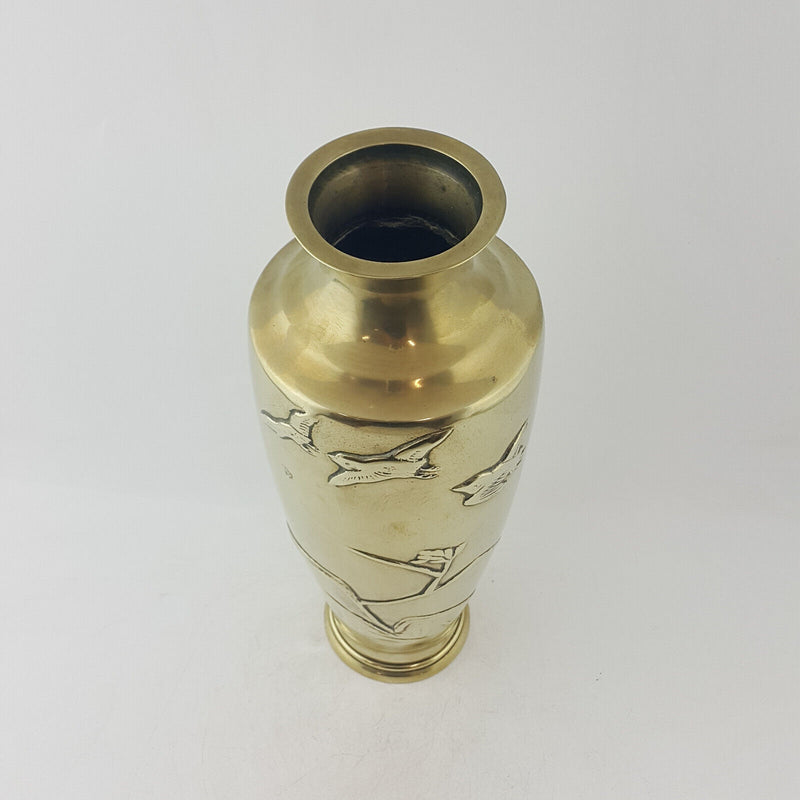 Antique Brass - Flower & Bird Vase - TF 135