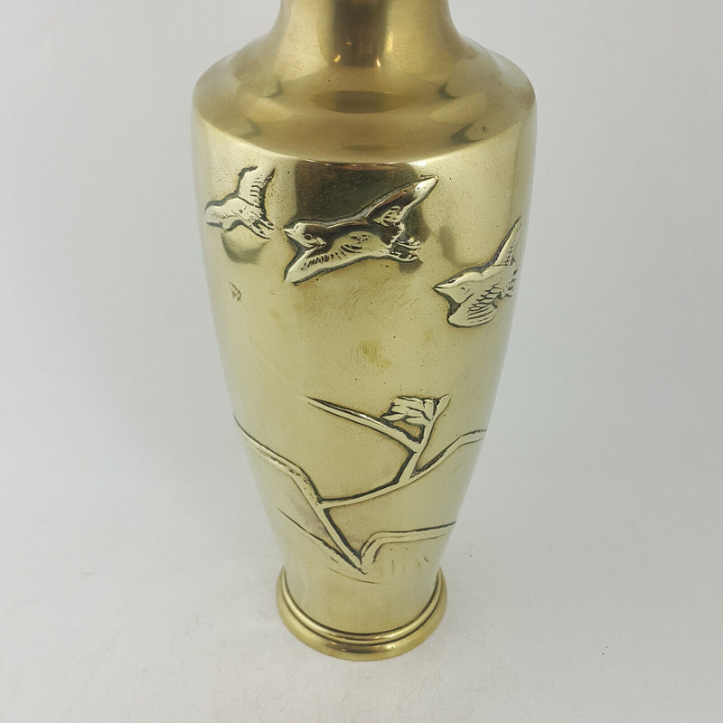 Antique Brass - Flower & Bird Vase - TF 135