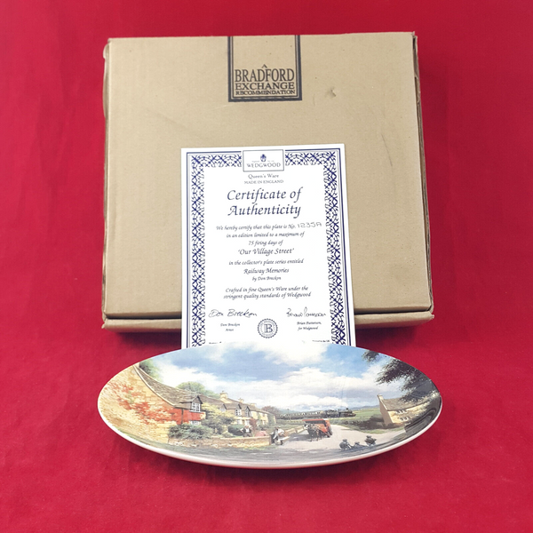 Wedgwood Decorative Oval Plate - Our Village Street (Boxed & CoA) - WD 1881