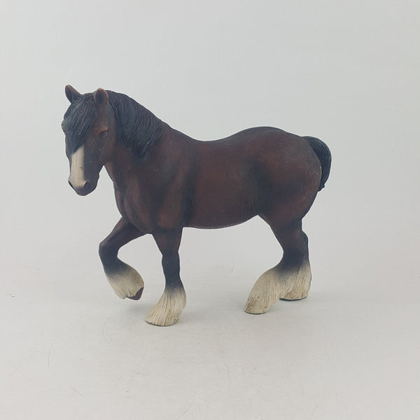 Vintage Horse Figurine Walking Brown Clydesdale - 9017 O/A