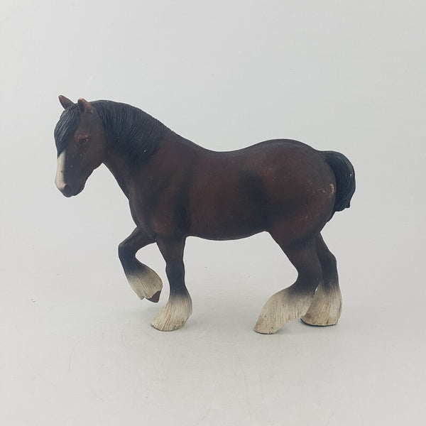 Vintage Horse Figurine Walking Brown Clydesdale - 9017 O/A