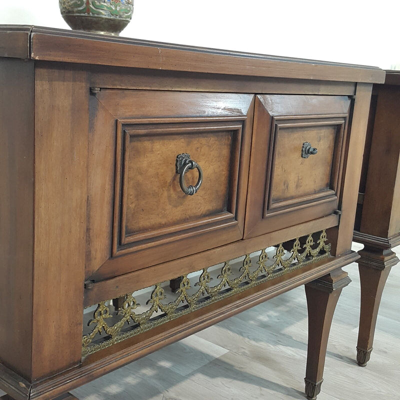 Pair 19th Century Design Mahogany Coffee Tables With Doored Storage - F152