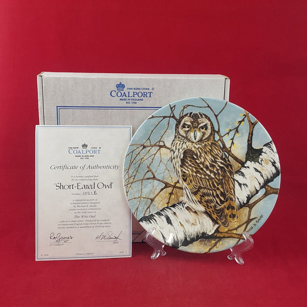 Coalport Decorative Plate - Short-Eared Owl Box & CoA - 7122 CP