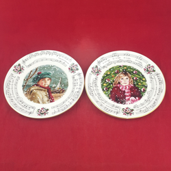 Royal Doulton Christmas Carol Plates - Saw Three Ships | Silent Night - OP 3686