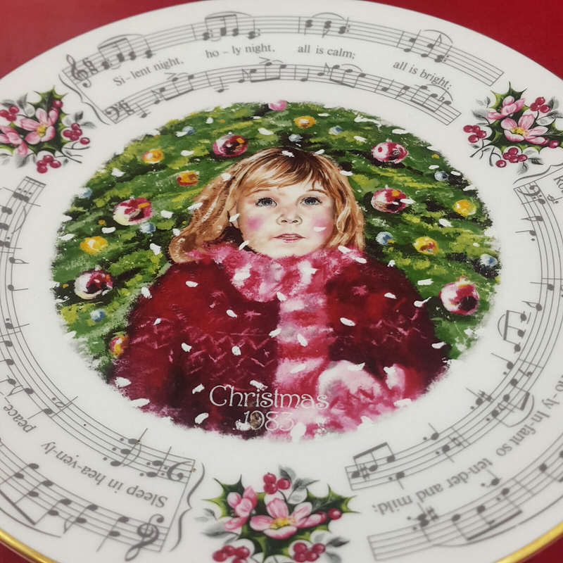 Royal Doulton Christmas Carol Plates - Saw Three Ships | Silent Night - OP 3686