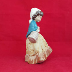 Lladro Figurine - Model Number 2093 Girl with Basket (Gres finish) - 0135 L/N