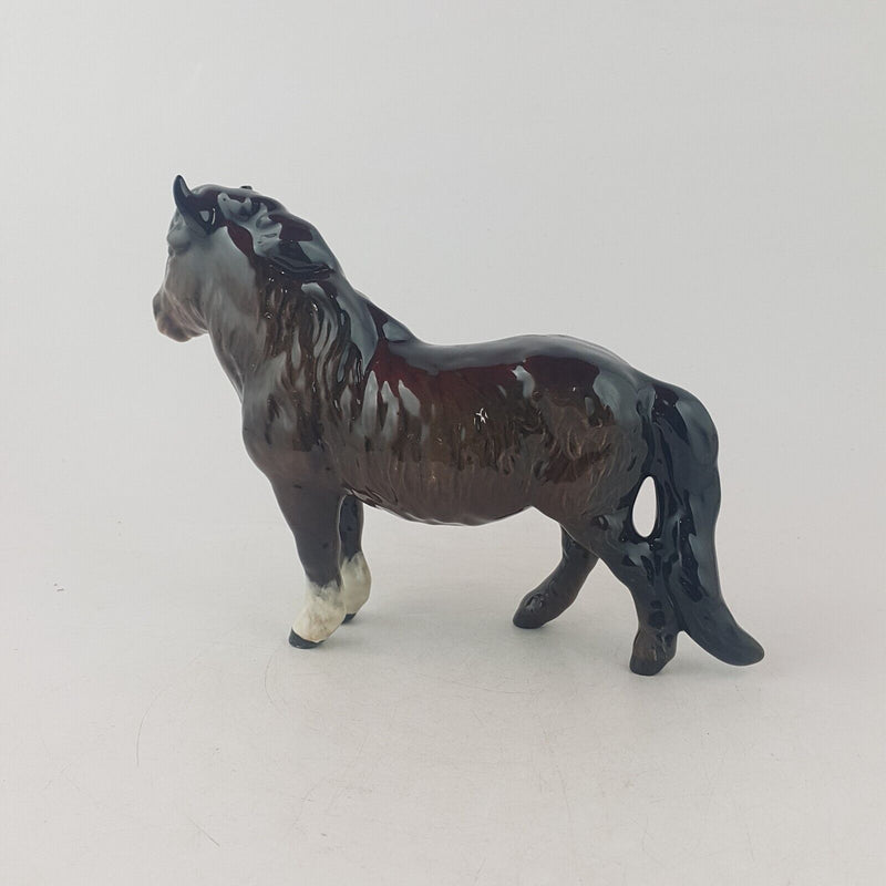 Beswick Horses Figurine 1033 Shetland Pony Woolly Shetland Mare (Chipped) - 9018