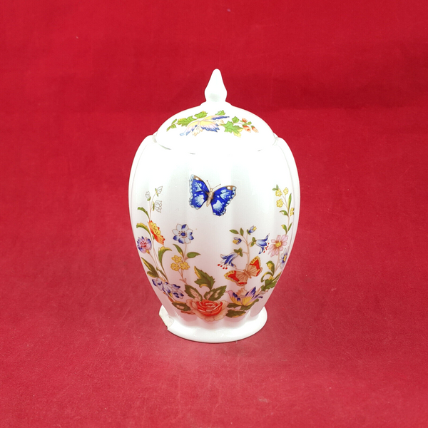 Aynsley Cottage Garden Flowers & Butterflies - Small Lidded Trinket Jar -chipped