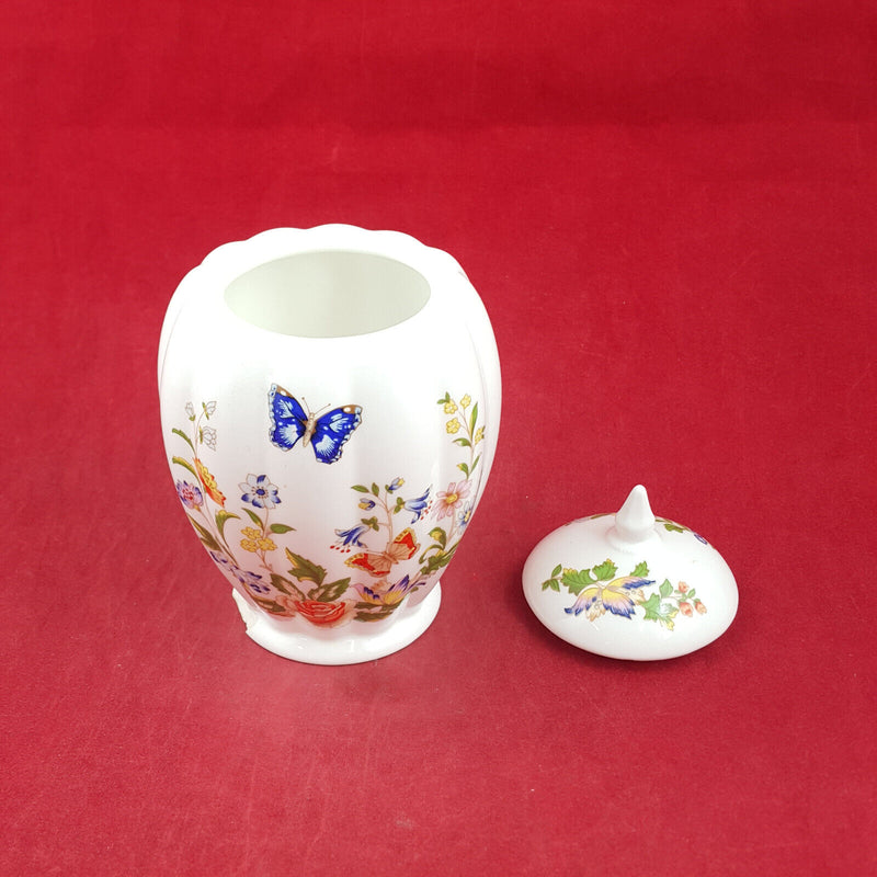 Aynsley Cottage Garden Flowers & Butterflies - Small Lidded Trinket Jar -chipped