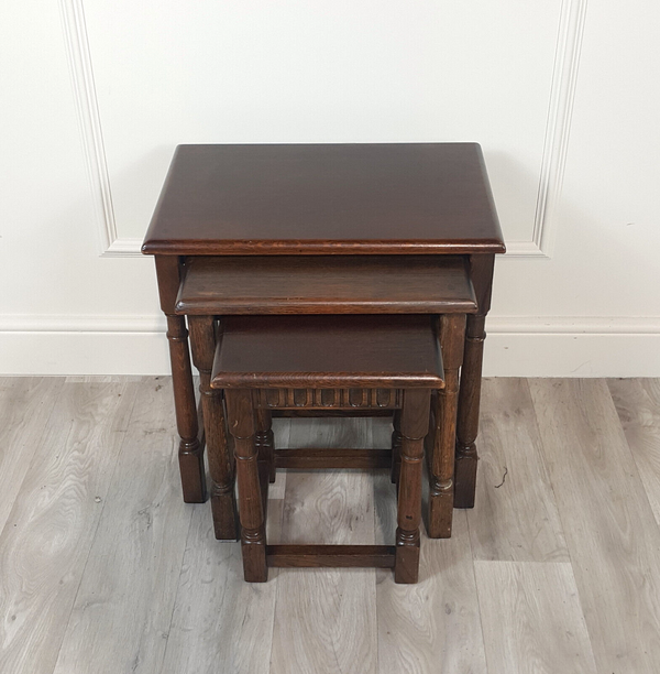 Vintage Mahogany Nest Of Three Tables - F360