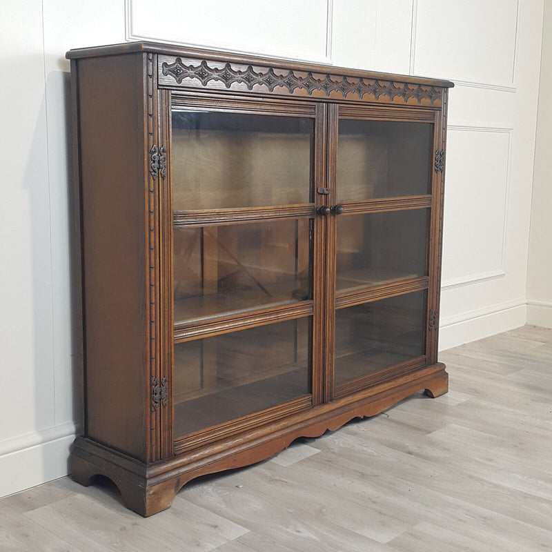 Vintage Mahogany Freestanding Bookcase With Twin Doors - F359