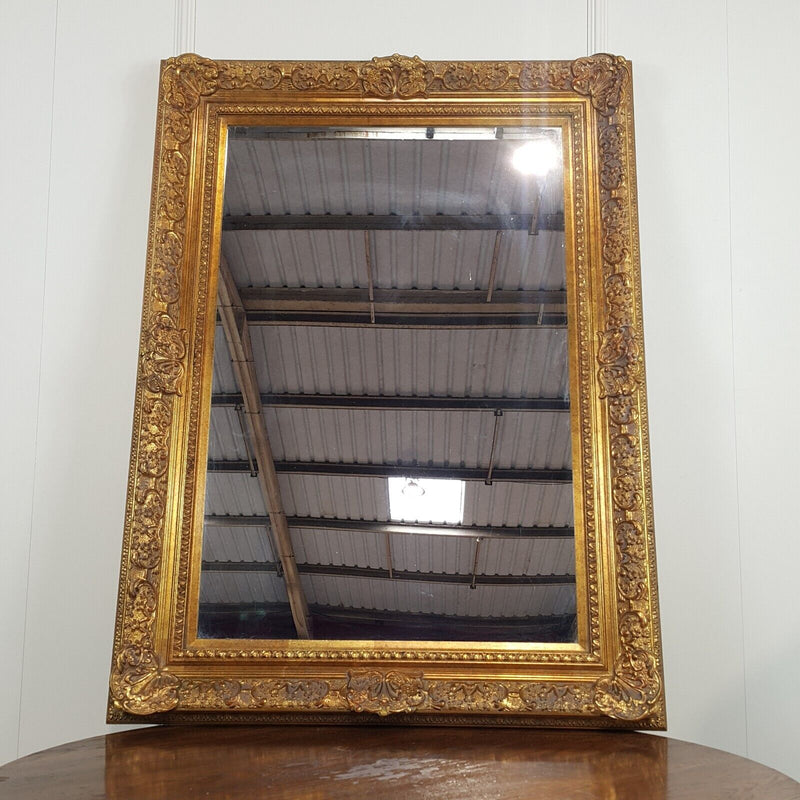 Large Antique Gilt Framed Hanging Wall Mirror - F301