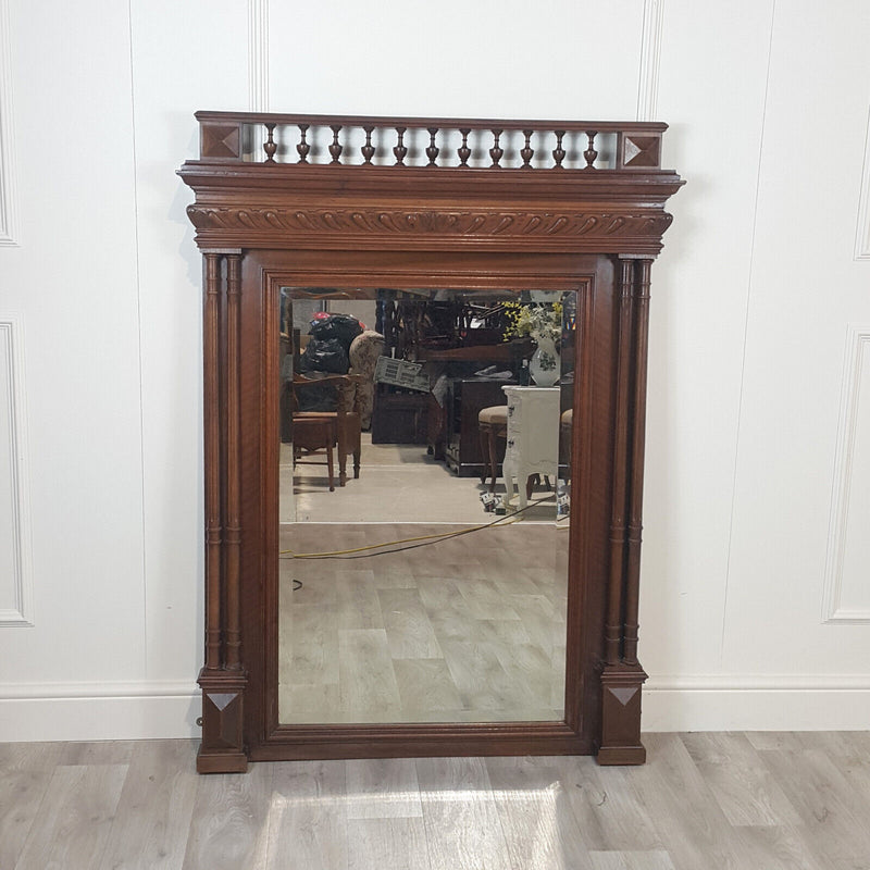 Antique Victorian Overmantel Large Mirror - F358