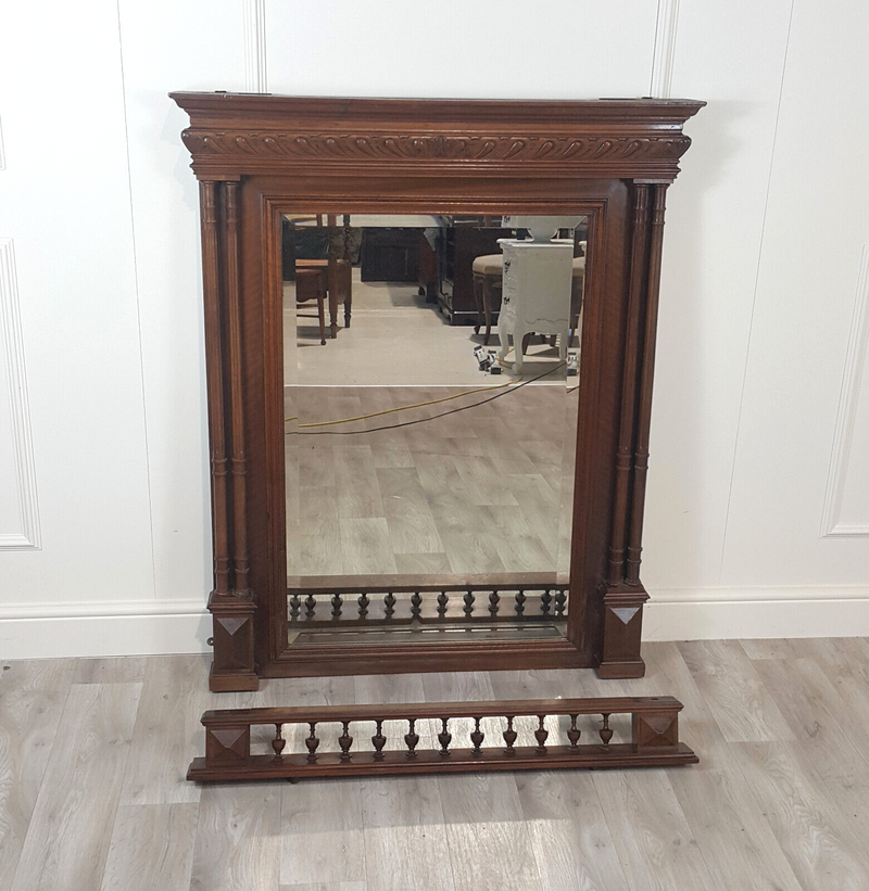 Antique Victorian Overmantel Large Mirror - F358