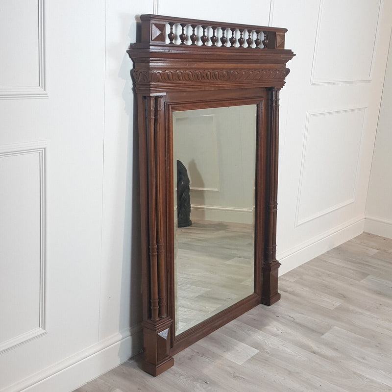 Antique Victorian Overmantel Large Mirror - F358