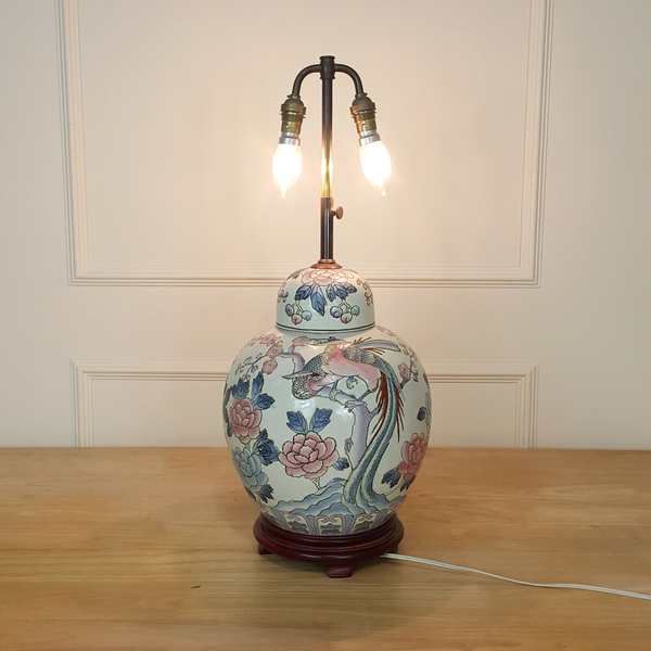 Antique Chinese Ginger Jar Style Ceramic Lamp Base