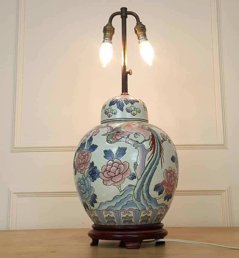 Antique Chinese Ginger Jar Style Ceramic Lamp Base