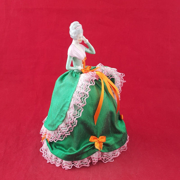 Vintage Porcelain Pin Cushion Half Doll Dressed - 7045 OA