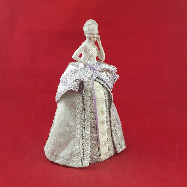 Vintage Porcelain Pin Cushion Half Doll Dressed - 7032 OA