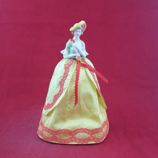 Vintage Porcelain Pin Cushion Half Doll Dressed - 7040 OA