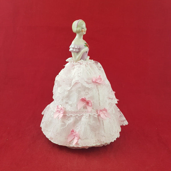 Vintage Porcelain Pin Cushion Half Doll Dressed - 7032 OA