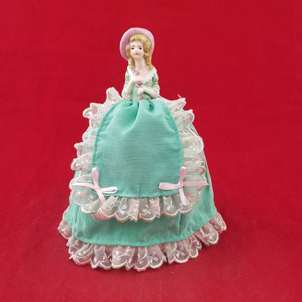 Vintage Porcelain Pin Cushion Half Doll Dressed - 7048 OA