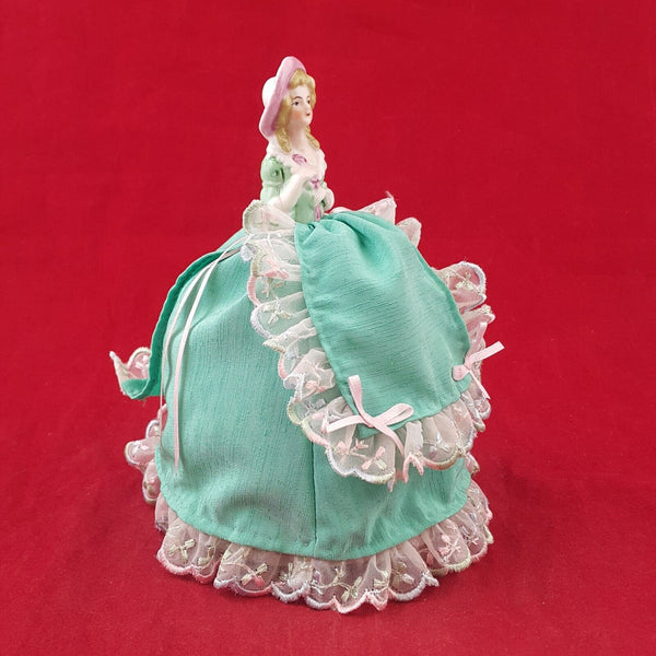 Vintage Porcelain Pin Cushion Half Doll Dressed - 7048 OA