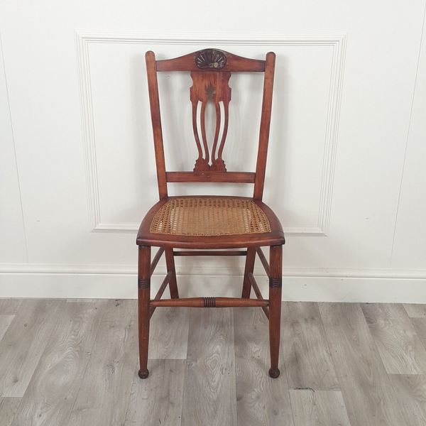 Antique Mahogany Cane Side Chair - F349