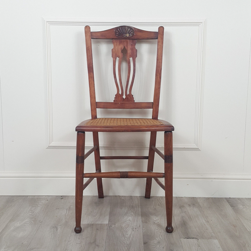 Antique Mahogany Cane Side Chair - F349