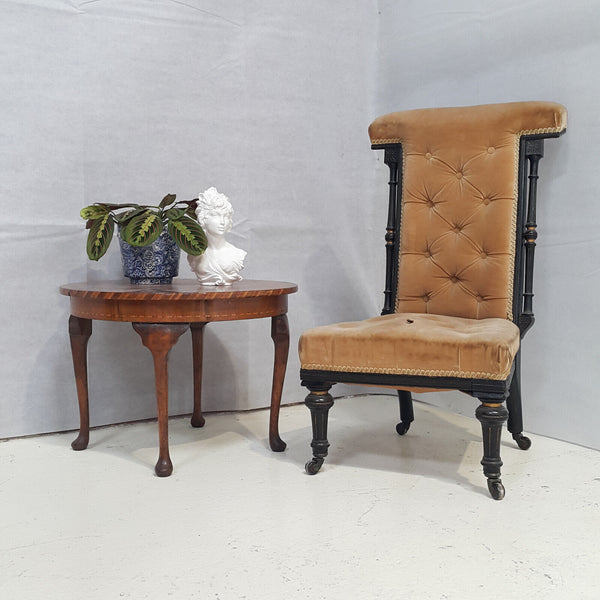 Antique Ebonised Prayer Chair - F68