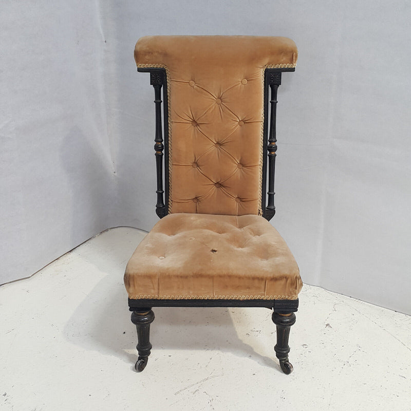 Antique Ebonised Prayer Chair - F68