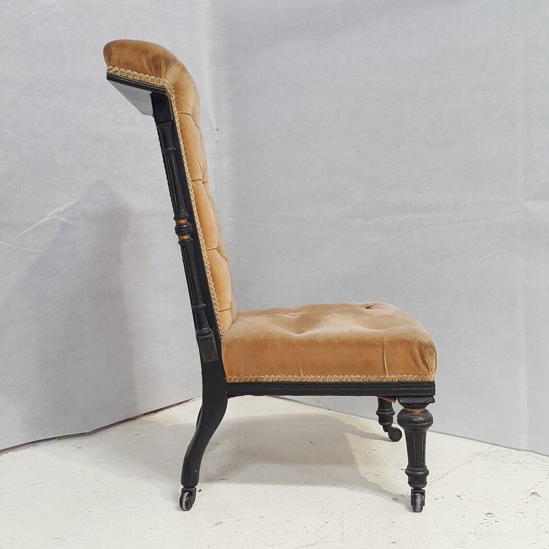 Antique Ebonised Prayer Chair - F68