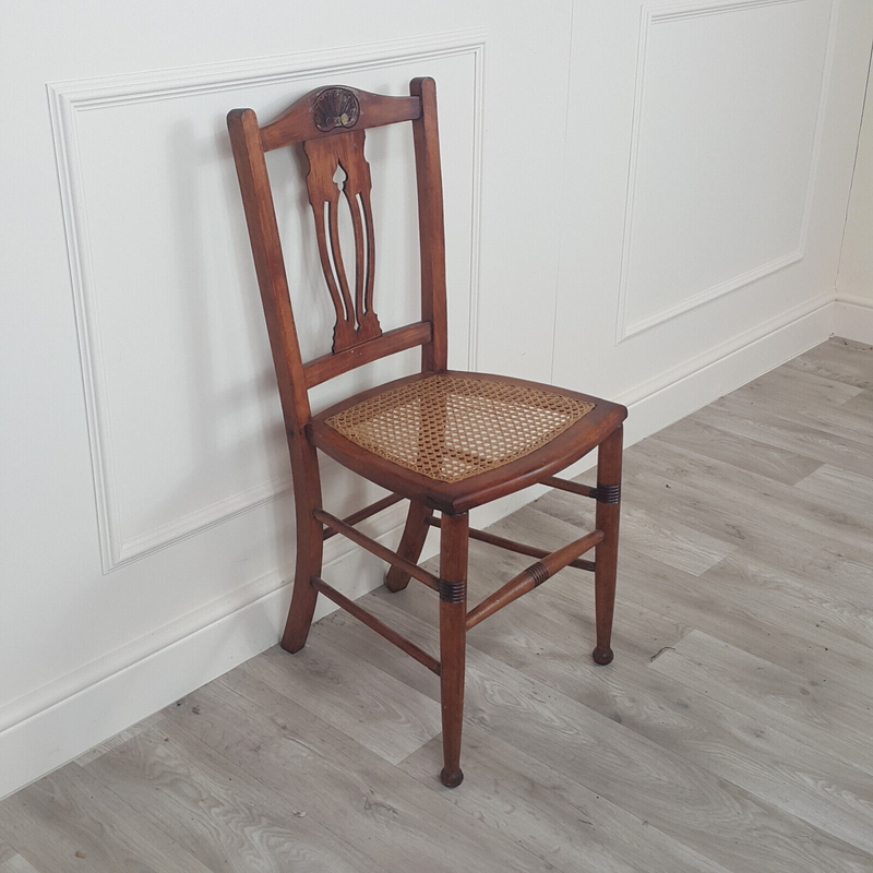 Antique Mahogany Cane Side Chair - F349