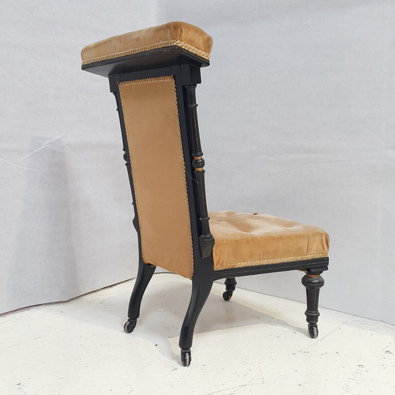 Antique Ebonised Prayer Chair - F68