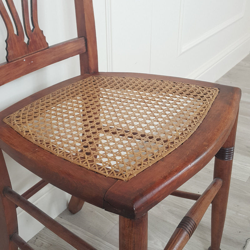 Antique Mahogany Cane Side Chair - F349