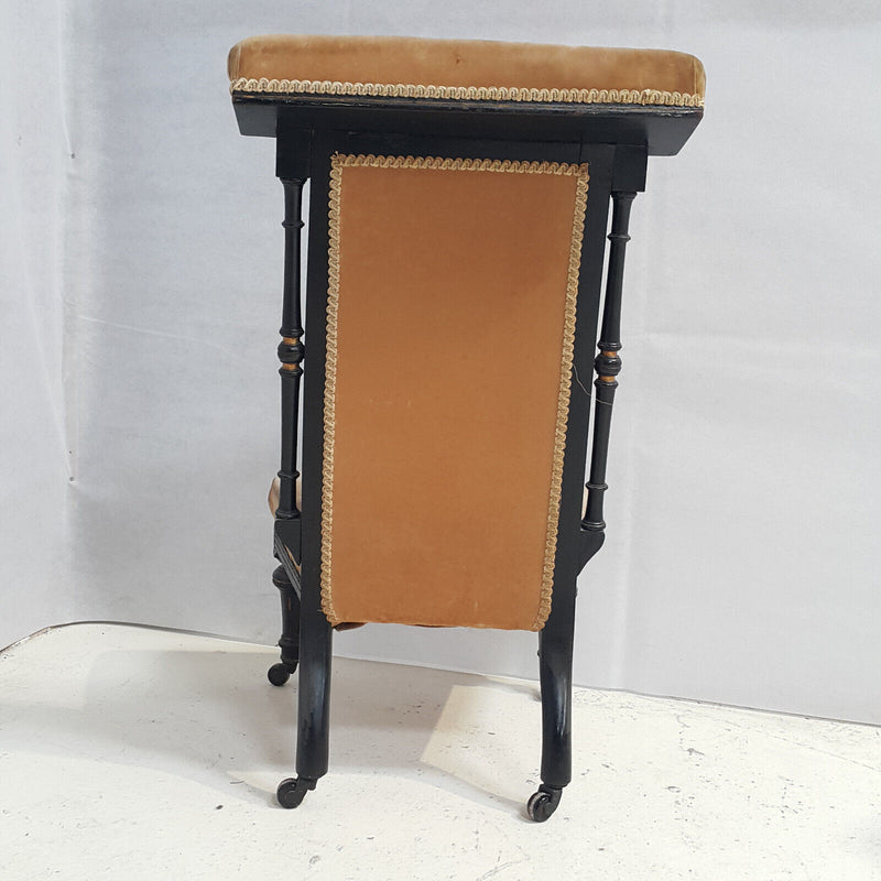 Antique Ebonised Prayer Chair - F68