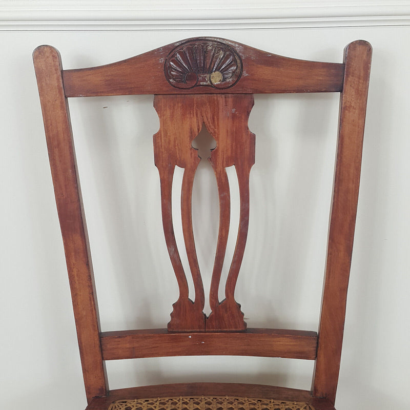 Antique Mahogany Cane Side Chair - F349