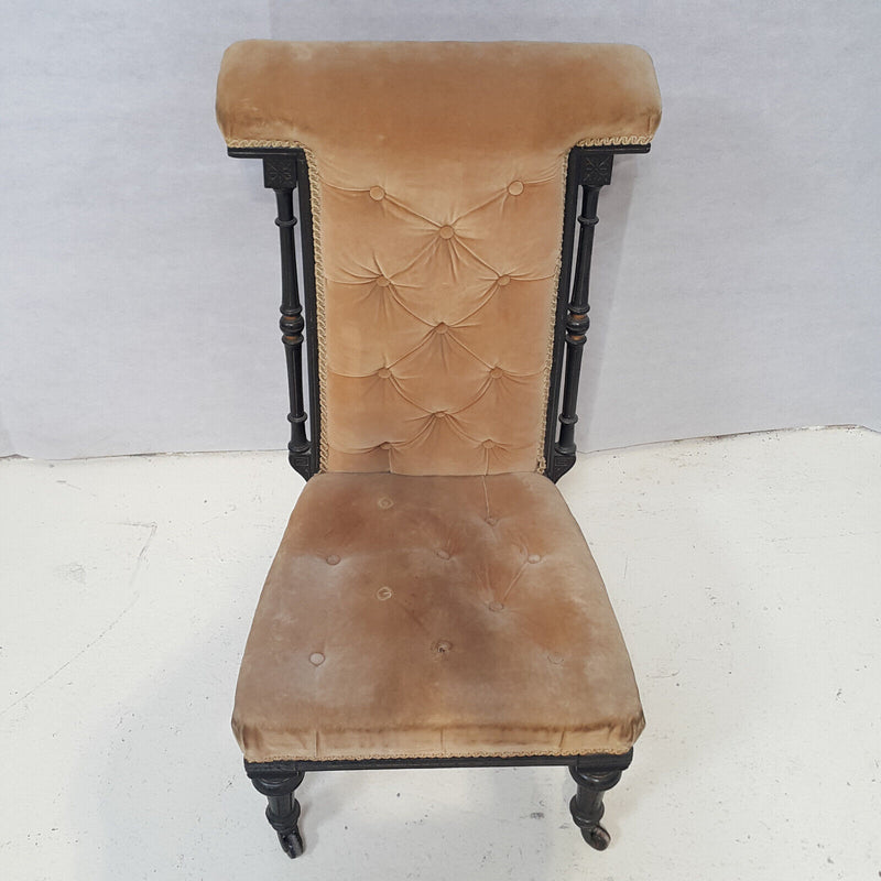 Antique Ebonised Prayer Chair - F68