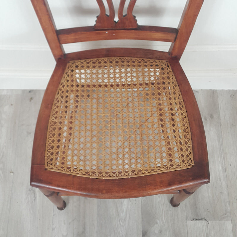 Antique Mahogany Cane Side Chair - F349