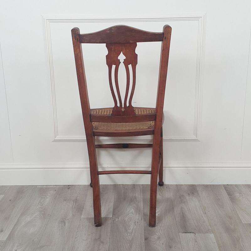 Antique Mahogany Cane Side Chair - F349