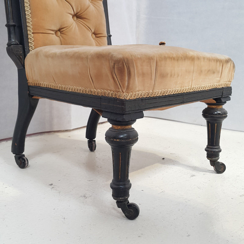 Antique Ebonised Prayer Chair - F68