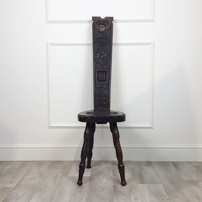 Carved Oak Spinning Chair - F188